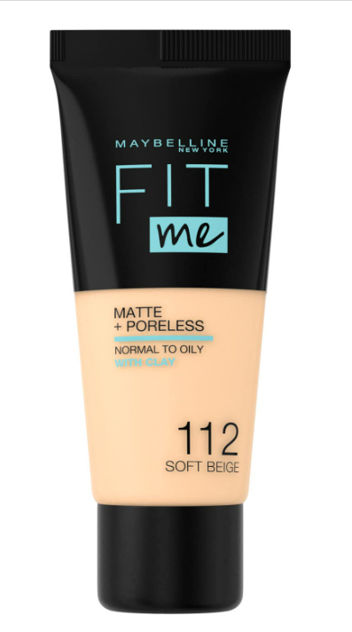 MAYBELLINE New York Fit Me Matte + Poreless Foundation 30ml - 112, Soft Beige