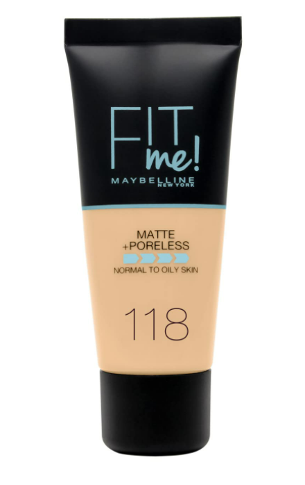 MAYBELLINE New York Fit Me Matte + Poreless Foundation 30ml - 118, Light Beige