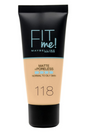 MAYBELLINE New York Fit Me Matte + Poreless Foundation 30ml - 118, Light Beige
