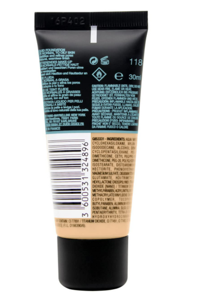 MAYBELLINE New York Fit Me Matte + Poreless Foundation 30ml - 118, Light Beige
