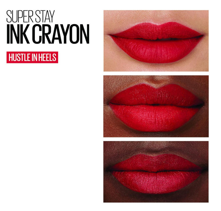 Maybelline Lipstick, Superstay Matte Ink Crayon Longlasting Red Lipstick with Precision Applicator 45 Hustle In Heels