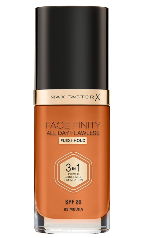 Max Factor Facefinity 3-in-1 All Day Flawless Liquid Foundation, SPF 20-93 Mocha, 30 ml