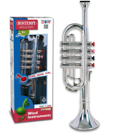 Bontempi 32 3831 4 Notes Silver Trumpet, 37 cm, Multi-Color, 38 cm