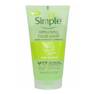 Simple Kind To Skin Vitamin B5 + E Pro Amino Acids Refreshing Facial Wash 150 ml