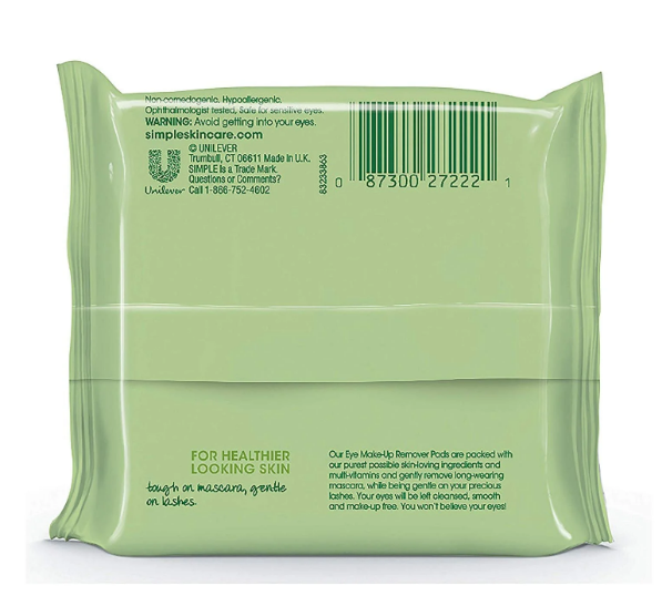 Simple Kind To Eyes Eye Makeup Remover Pads (30 Pads)