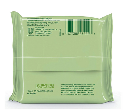 Simple Kind To Eyes Eye Makeup Remover Pads (30 Pads)