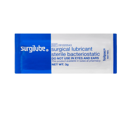 Surgilube Surgical Lubricant Sterile Bacteriostatic 3g (144 Foilpac)